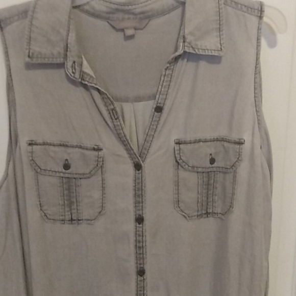 COPY - Rubbish grey distressed denim cold shoulder top. - Picture 4 of 4